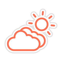 Cloudy Vector Icon Design Illustration