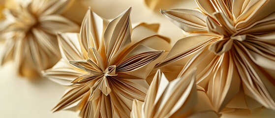Intricate paper art flowers bloom, showcasing the delicate balance of shadow and light