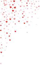 Red hearts scattered on white background.
