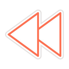 Backward Vector Icon Design Illustration