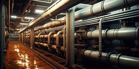 Building piping and energy systems. - obrazy, fototapety, plakaty