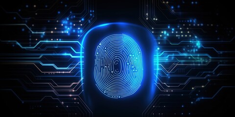 Fingerprint analysis technology. finger print recognition and identification. Security personnel ID technology concept.