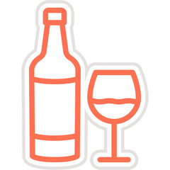 Wine bottle Vector Icon Design Illustration
