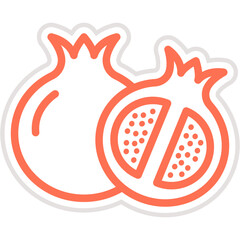 Pomegranate Vector Icon Design Illustration