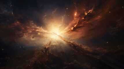 A celestial scene with a supernova explosion  interior - obrazy, fototapety, plakaty