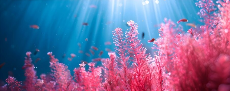 Red Algae Drifting in the Water. Concept Aquatic Ecosystems, Marine Biology, Red Algae, Ocean Ecology, Underwater Habitats