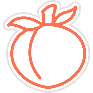 Peach Vector Icon Design Illustration