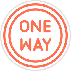 One way Vector Icon Design Illustration