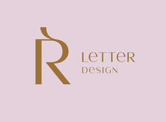 Letter R logo icon design. Classic style luxury monogram.