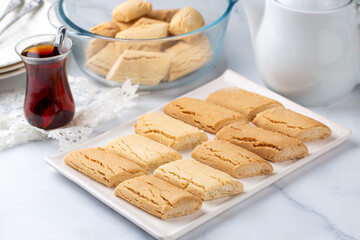 Traditional Delicious Turkish dessert; flour cookie (un kurabiyesi)