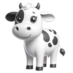 Cow cartoon isolated on white - obrazy, fototapety, plakaty