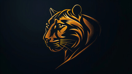 Elegant golden puma illustration - perfect for modern branding