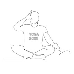 continuous one line drawing in yoga pose exercise minimalist design vector art and illustration