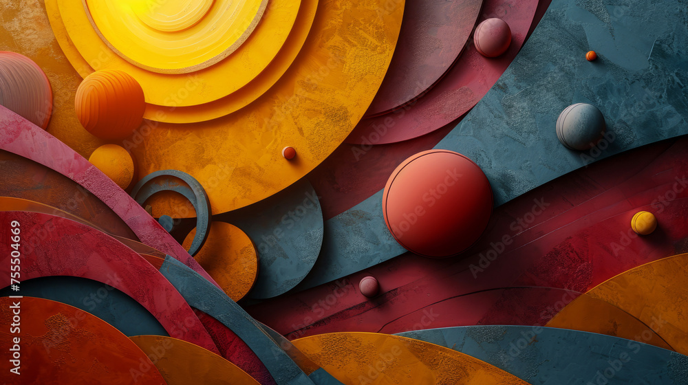Wall mural vibrant hypermodern abstract art with colorful gradients and geometric shapes