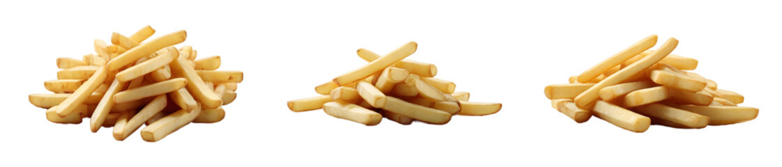 Fast food of Fries Potatoes isolated on transparent background generative ai