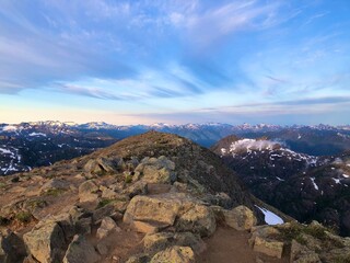 Sunrise at mountain peak