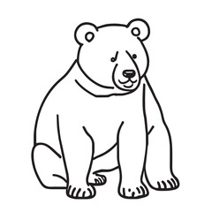 bear, vector illustration line art