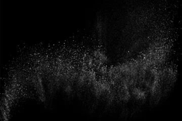 Tapeten White grainy texture. Abstract dust overlay. Grain noise. White explosion on black background. Splash light realistic effect. Vector illustration, eps 10.   © sergio34