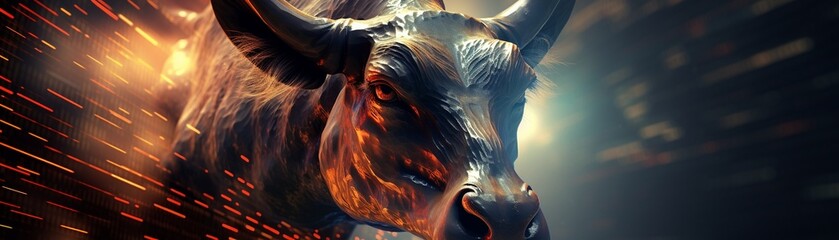 stock trading concept bull market growth