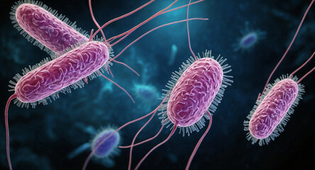 Salmonella Bacteria. Medicine concept. - obrazy, fototapety, plakaty