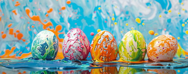 Easter egg splatter art