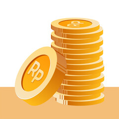 Realistic gold coin explosion or splash on white background. Rain of golden coins. Falling money. Bingo jackpot or casino poker or win element. Cash treasure success concept. Vector 3d illustration