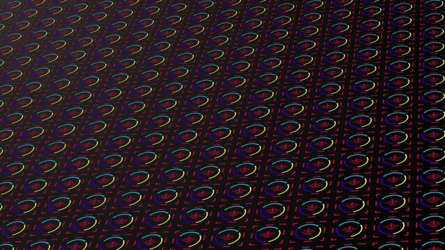 Crown Dynamic Background Animation. Crown Circle and Square animation on black background. Crown Icon animation.