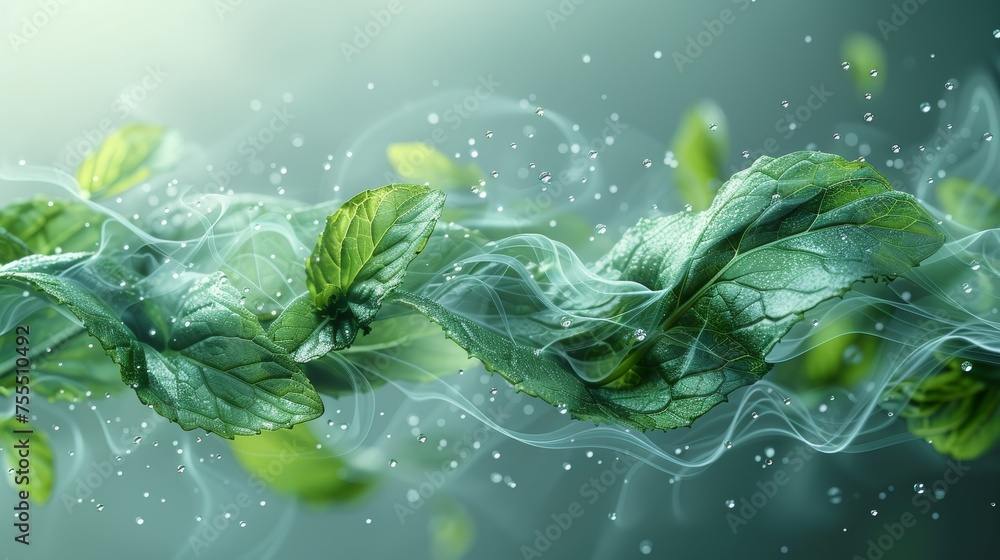 Poster air flow modern set. abstract light effect blowing from an air conditioner, purifier or humidifier. 