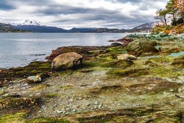 Fototapeta na wymiar Bahia Ensenada Zaratiegui, Tierra del Fuego National Park, Patagonia, Argentina
