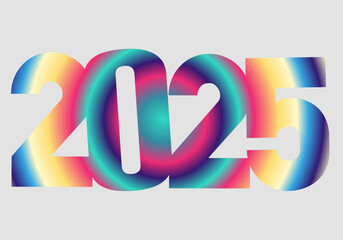 text 2025 with colorful