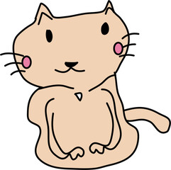 vector of a cat with soft colors 
