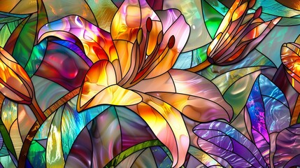 flower stained glass window