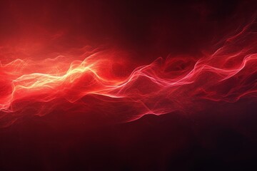 Red Pulsating Abstract Waves - obrazy, fototapety, plakaty