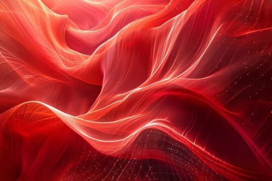 Red Pulsating Abstract Waves