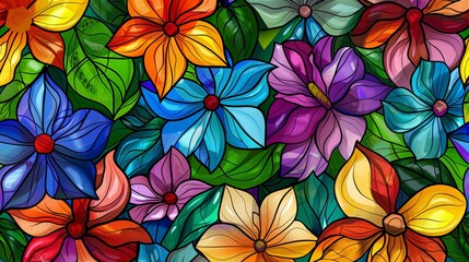 flowers stained glass window