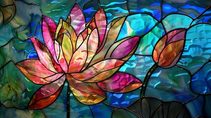 flower stained glass window