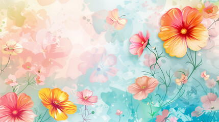 Fototapeta na wymiar Watercolor Blooms