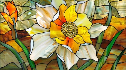 flower stained glass window