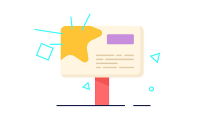 Offer board template. product advertising, best offers and product launch concept. vector illustration