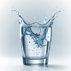 glass of fresh clear water - 755515663