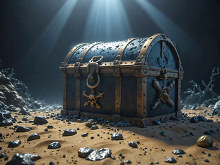 Treasure chest at the seabed - 755515676