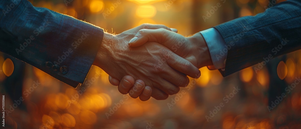 Canvas Prints Handshake between business associates