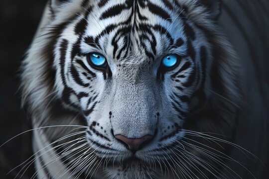 White tiger with blue eyes