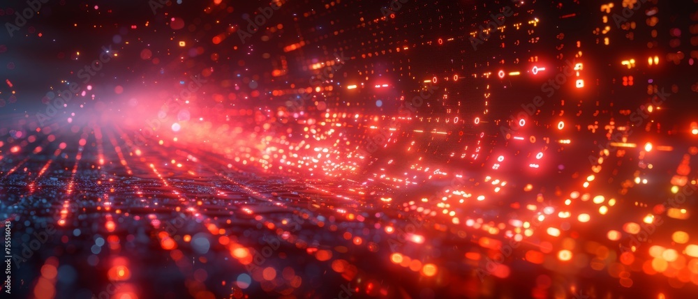 Fototapete Concepts related to digital transformation. System engineering. Binary code. Programming.