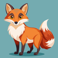 Naklejka premium Fox, vixen, vulpine, polar fox, blue fox, dodger, pet, vector, illustration, draw, cartoon, pretty, cute 