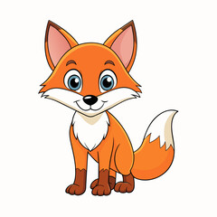 Obraz premium Fox, vixen, vulpine, polar fox, blue fox, dodger, pet, vector, illustration, draw, cartoon, pretty, cute 