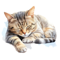 Fototapeta premium A watercolor painting of a american shorthair cat