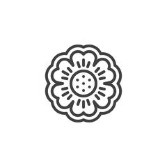 Flower Sticker line icon