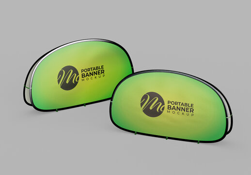 Pop Up Portable Banner Mockup Set