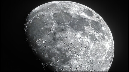Detailed view of the moon against a dark sky